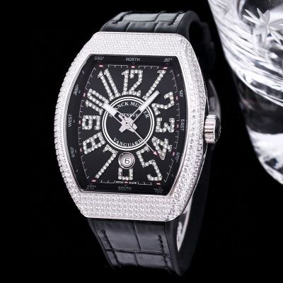 Franck Muller Factory Franck Muller Vanguard Yachting V45 RACING series Silver / Rose gold steel case with White diamonds Diameter 44mm watch